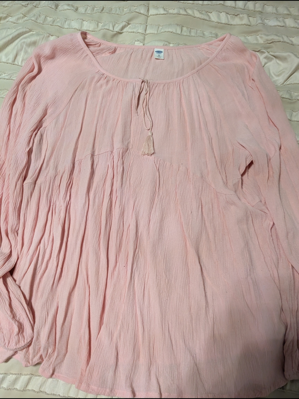 Old Navy Light Pink Peasant Tunic with Tassel